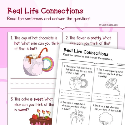 Real Life Connections Between Words - worksheet educational content