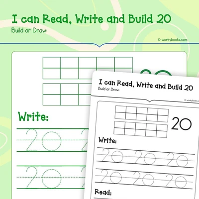 Read, Write and Build 20 - worksheet educational content