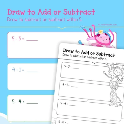 Draw to Add and Subtract - worksheet educational content
