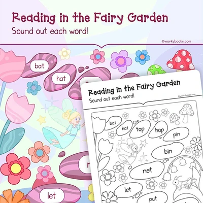 Reading in the Fairy Garden - worksheet educational content