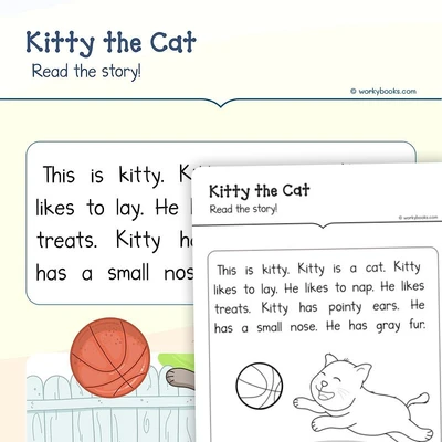 Kitty the Cat—Reading Emergent-Reader Texts - worksheet educational content