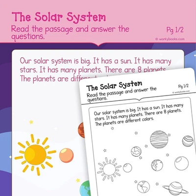 The Solar System—Informational Text - worksheet educational content