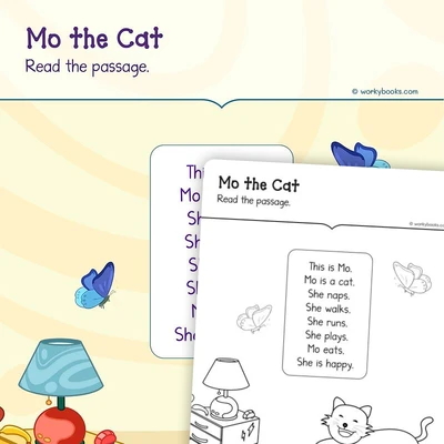 Mo the Cat—Short Story - worksheet educational content