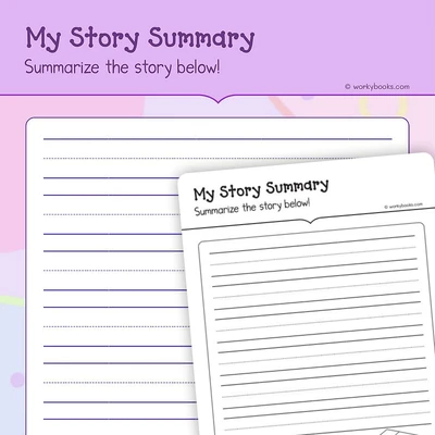 My Story Summary - worksheet educational content