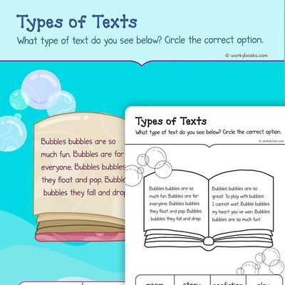 Recognize Different Types of Texts - worksheet educational content