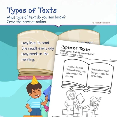 Identifying Text Types - worksheet educational content