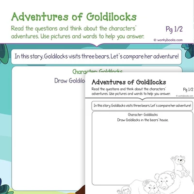 Adventures of Goldilocks in "Goldilocks and the Three Bears" - worksheet educational content