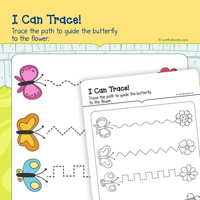 I Can Trace Lines - worksheet educational content