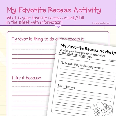Opinion Writing on My Favorite Recess Activity - worksheet educational content