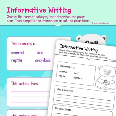 Informative Writing on Polar Bear - worksheet educational content