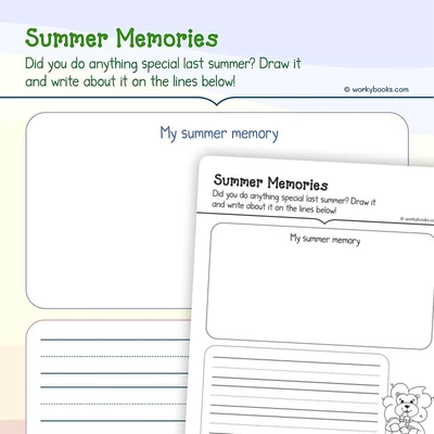Writing About Summer Memories for Narrative Writing - worksheet educational content