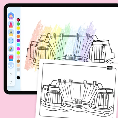 Hoover Dam - coloring educational content