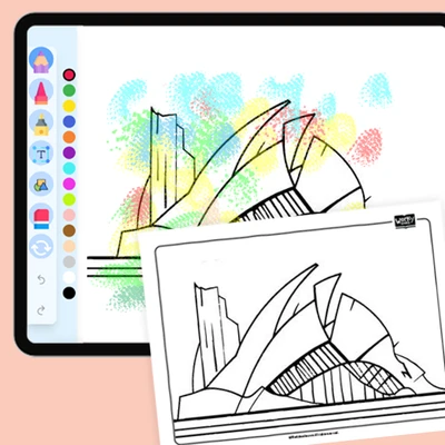 City of Arts and Sciences - coloring educational content