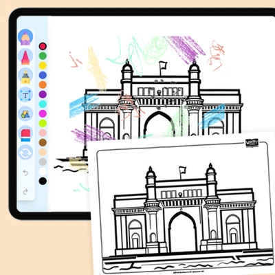 Gateway of India, Mumbai - coloring educational content