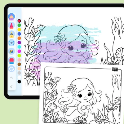 Mermaid's Underwater Garden - coloring educational content