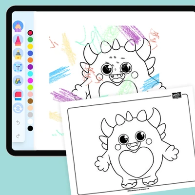 Monster with a Big Heart - coloring educational content
