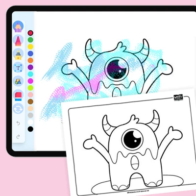 Hello Monster - coloring educational content
