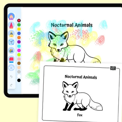 Sneaky Fox - coloring educational content