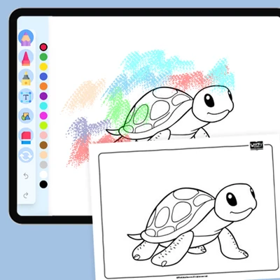 Turtle Coloring Page - coloring educational content