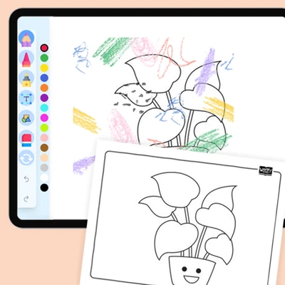 Pink Plant - coloring educational content