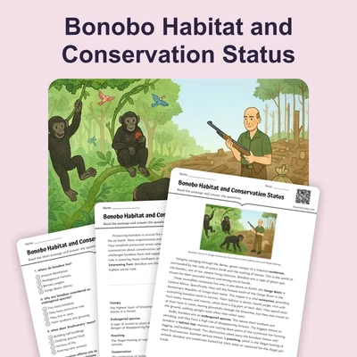 Bonobo Habitat and Conservation Status - reading educational content
