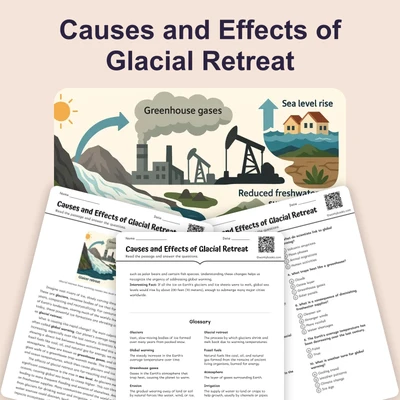 Causes and Effects of Glacial Retreat - reading educational content