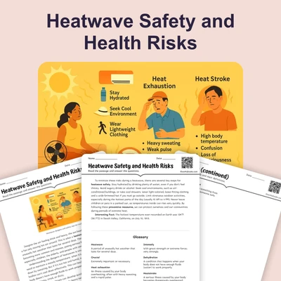Heatwave Safety and Health Risks - reading educational content