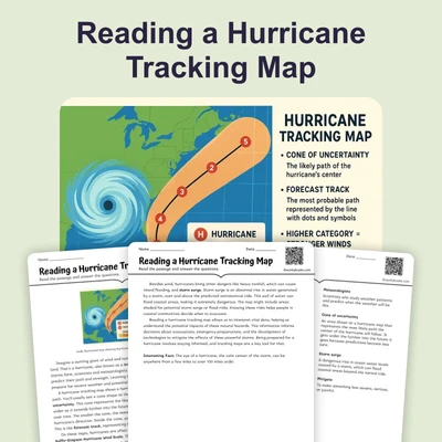 Reading a Hurricane Tracking Map - reading educational content