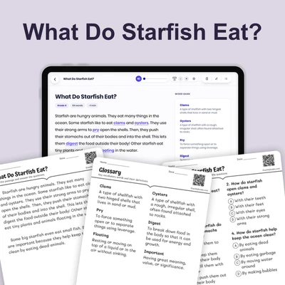What Do Starfish Eat? - reading educational content