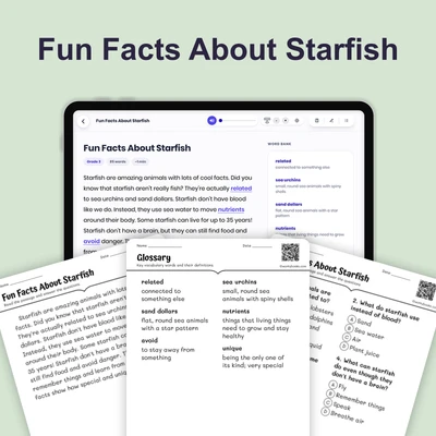 Fun Facts About Starfish - reading educational content