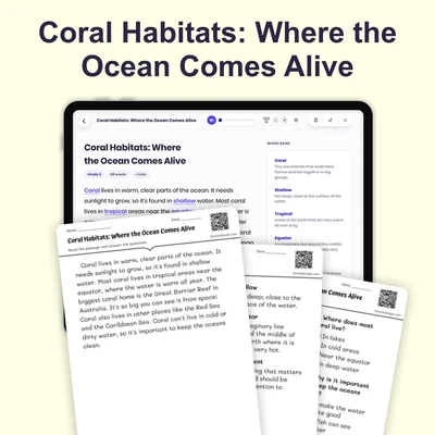 Coral Habitats: Where the Ocean Comes Alive - reading educational content