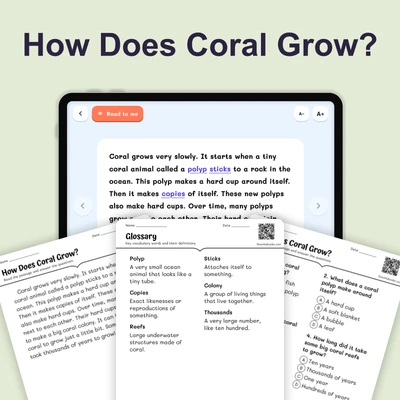 How Does Coral Grow? - reading educational content