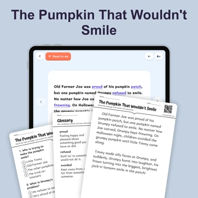 The Pumpkin That Wouldn't Smile - reading educational content
