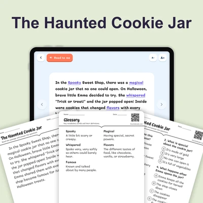 The Haunted Cookie Jar - reading educational content