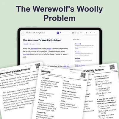 The Werewolf's Woolly Problem - reading educational content