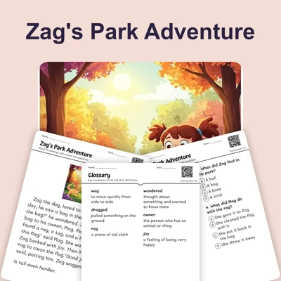 Zag's Park Adventure - reading educational content