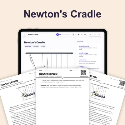 Newton's Cradle - reading educational content