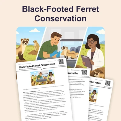 Black-Footed Ferret Conservation  - reading educational content