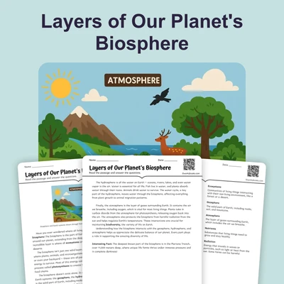 Layers of Our Planet's Biosphere - reading educational content