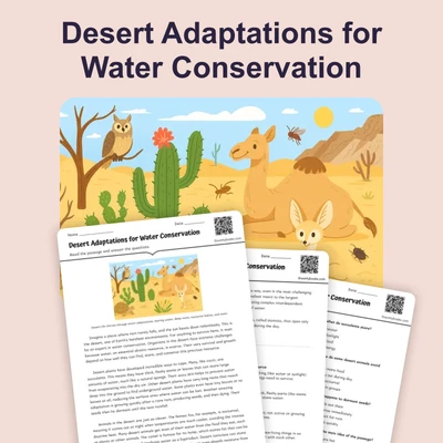 Desert Adaptations for Water Conservation - reading educational content