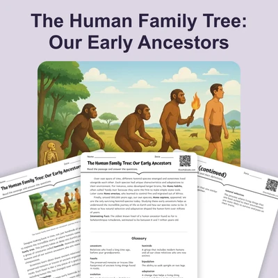 The Human Family Tree: Our Early Ancestors - reading educational content