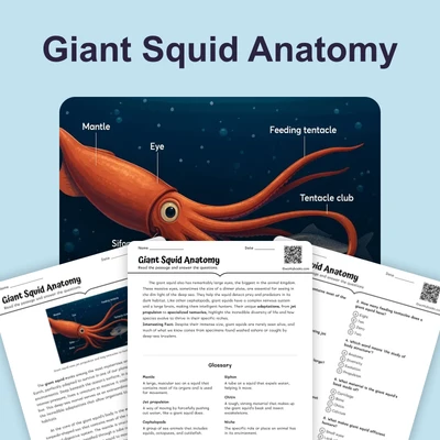 Giant Squid Anatomy - reading educational content