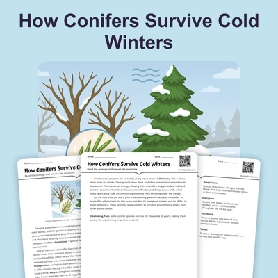 How Conifers Survive Cold Winters - reading educational content