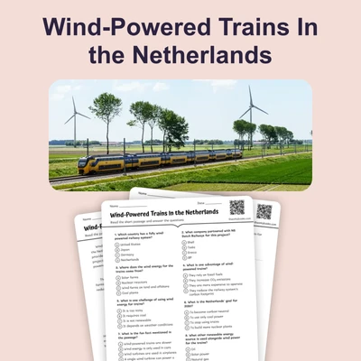 Wind-Powered Trains In the Netherlands - reading educational content