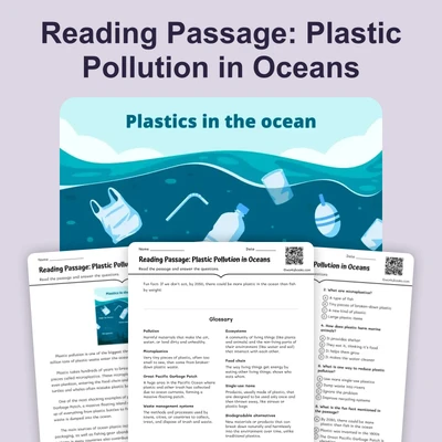 Plastic Pollution in Oceans - reading educational content