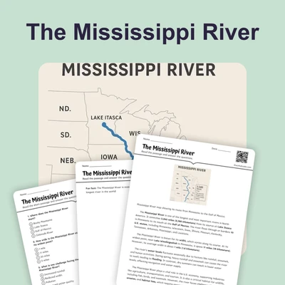 The Mississippi River - reading educational content