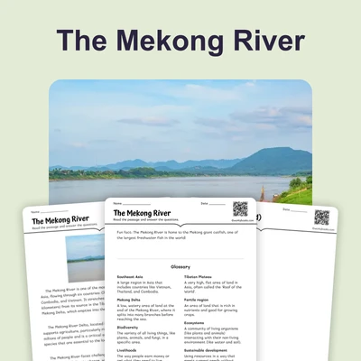 The Mekong River - reading educational content