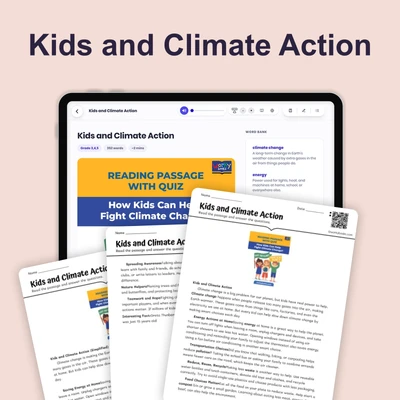How Kids Can Help Fight Climate Change? - reading educational content