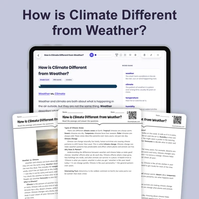 How is Climate Different from Weather? - reading educational content