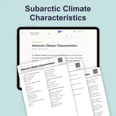 Subarctic Climate - reading educational content